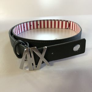 New Armani Exchange Womens A/X ANGLED CUTOUT LOGO BELT